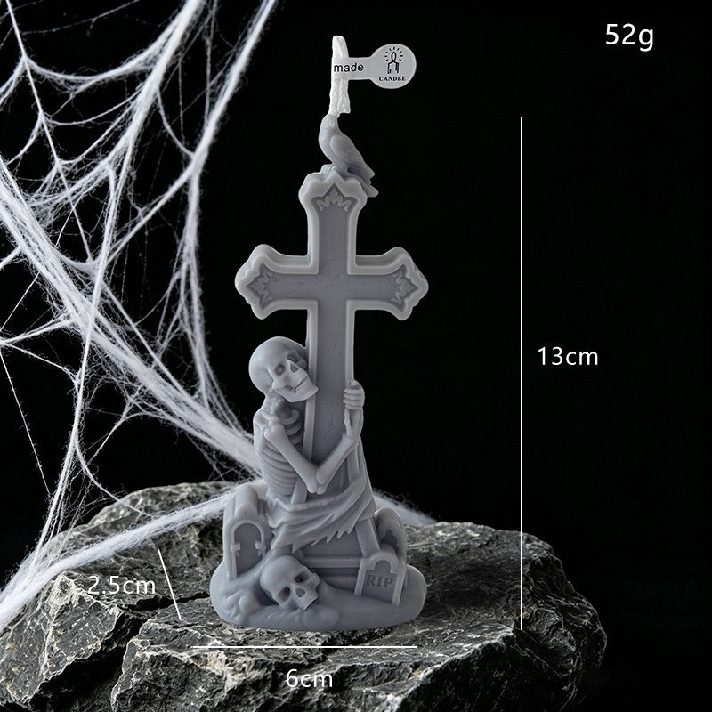 Cross Candle Halloween Decor Gothic Seasonal Home Accent Gift