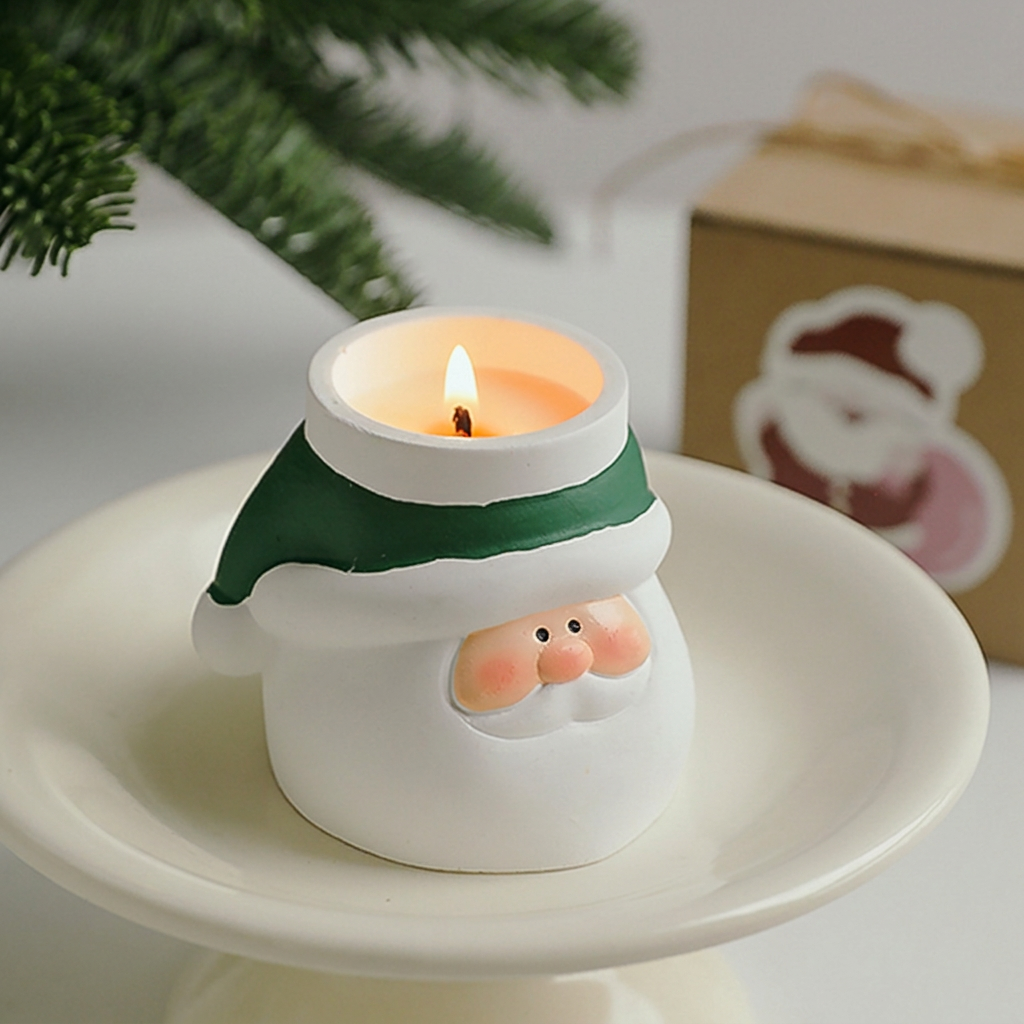 Christmas Santa Scented Candle Plaster Decorative Gift