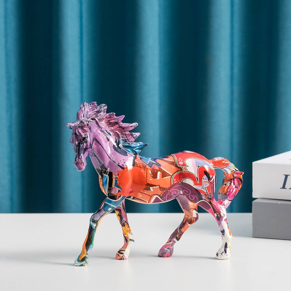 Nordic Horse Resin Figurine Animal Decor for Home Office