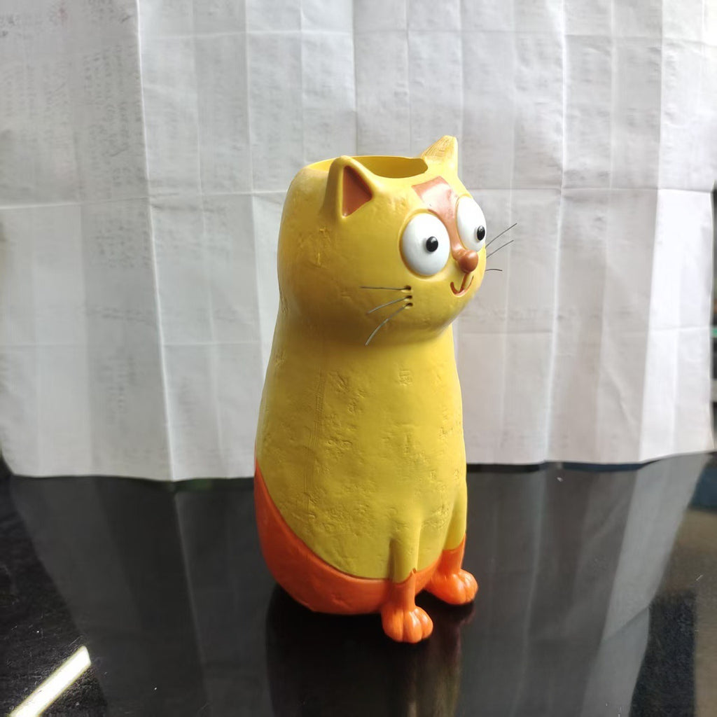 Quirky Cat Flower Vase Whimsical Animal Planter Home Decor