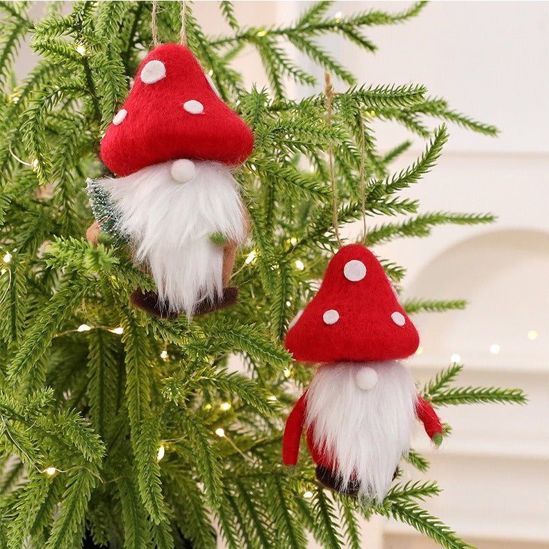 Felt Mushroom Hanging Ornament Woodland Christmas Decor