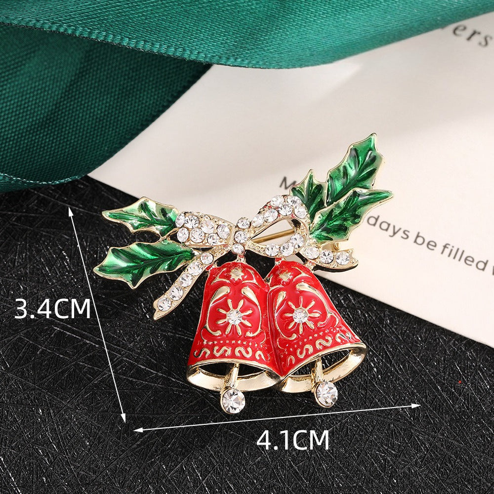 Christmas Alloy Holiday Brooch Set Festive Pin