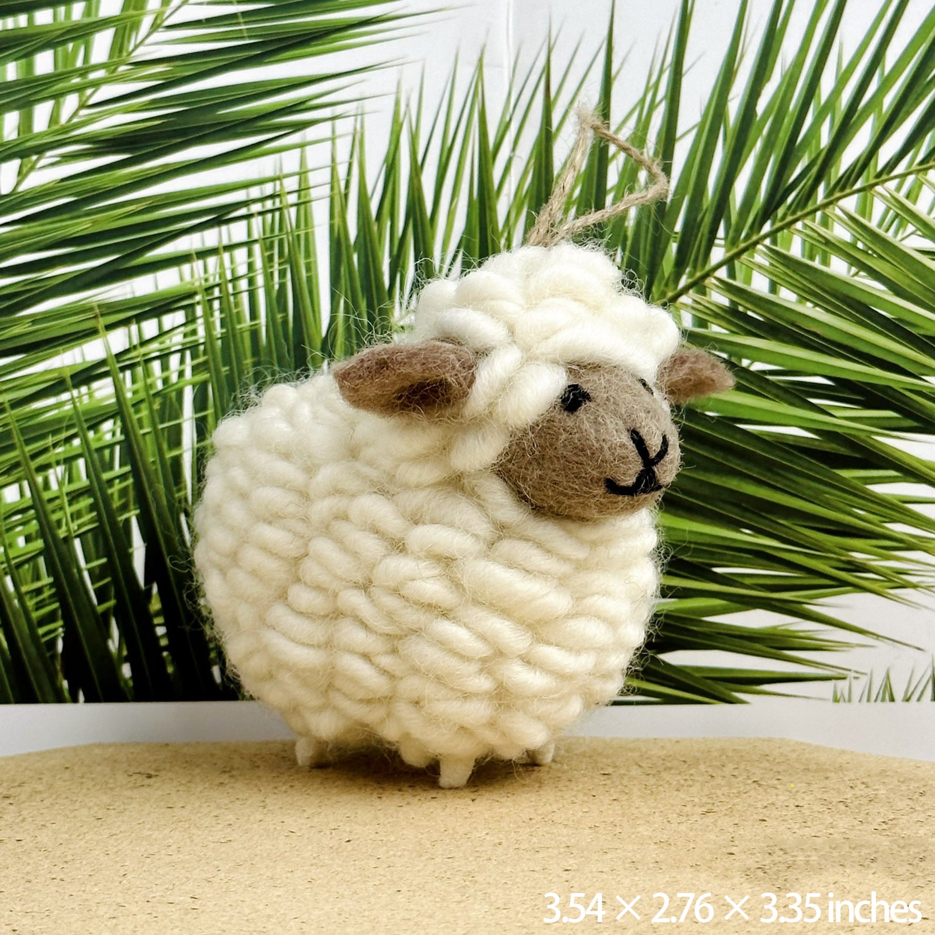 Handmade Wool Felt Sheep Keychain Plush Animal Charm