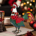 Christmas Solar Rooster Statue for Garden Holiday Decor