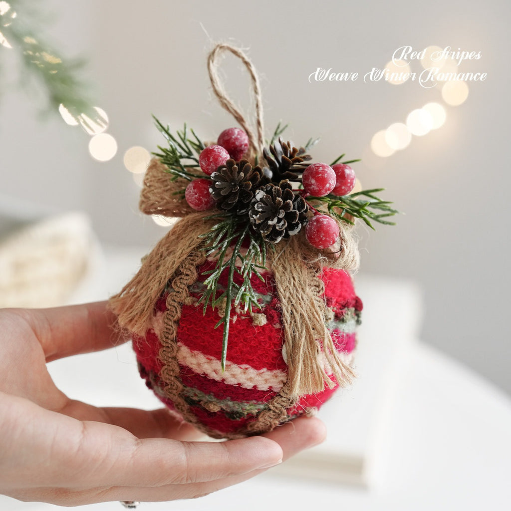 Yarn Christmas Ball Hanging Ornament Holiday Tree Decor