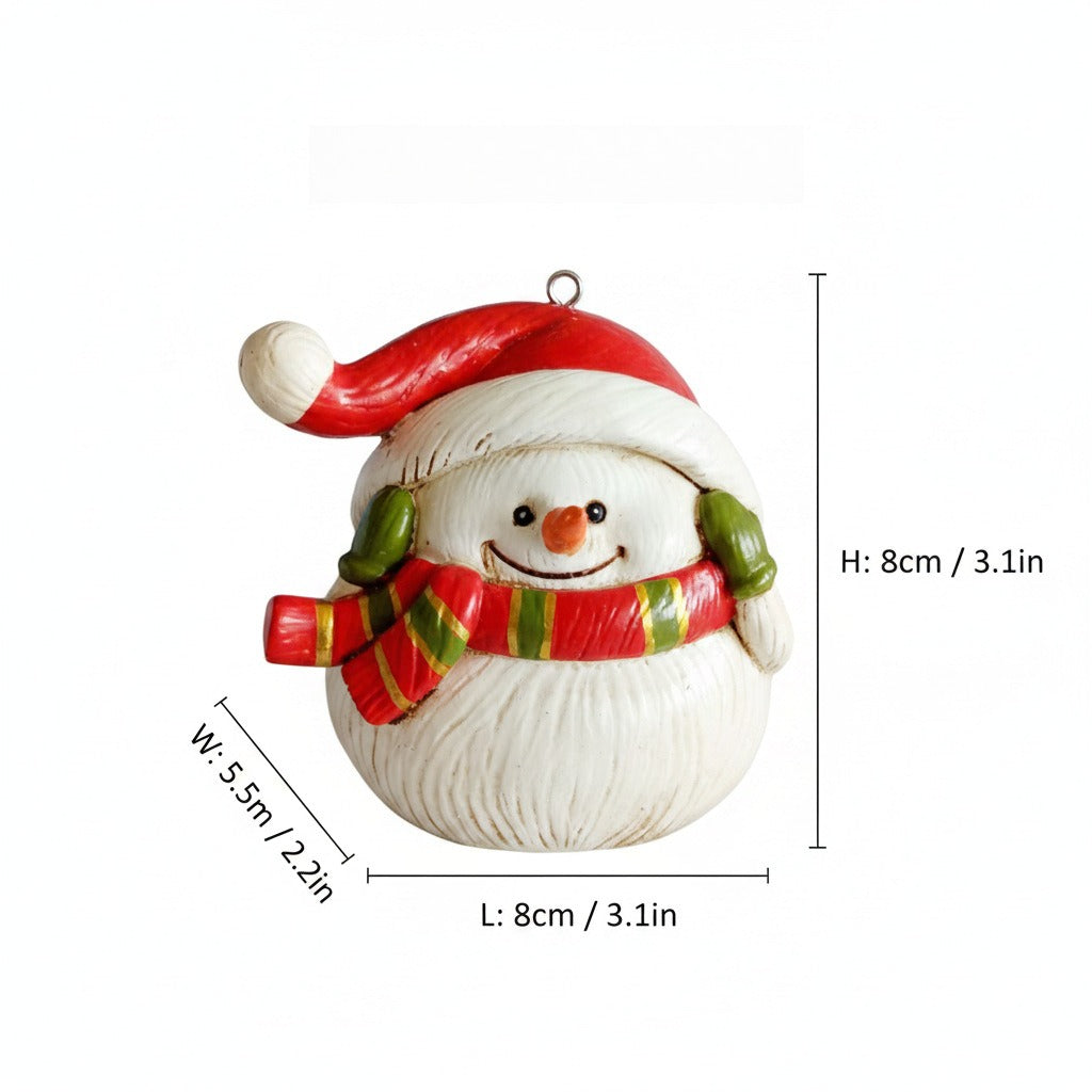 Christmas Snowman Ornament Resin Holiday Decor
