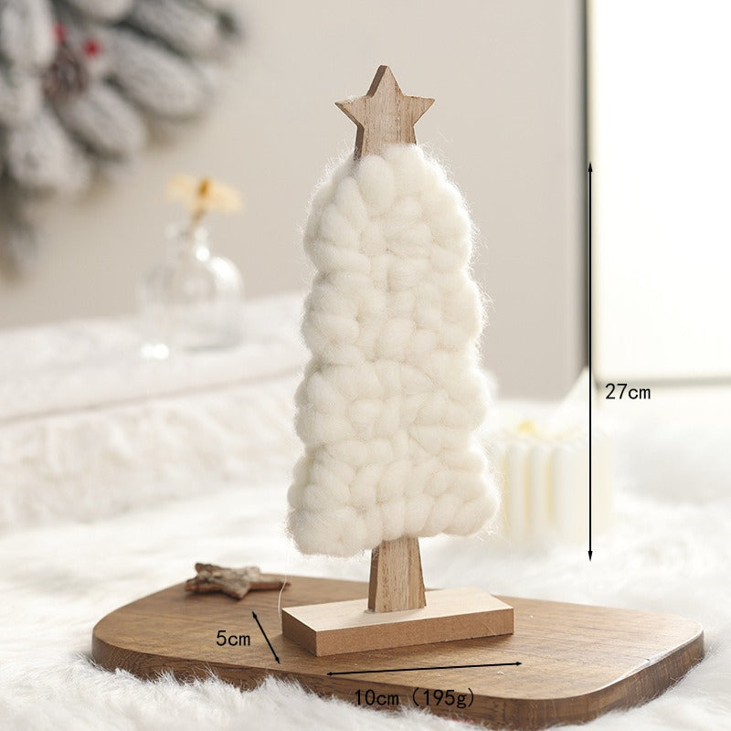 Wooden Wool Felt Christmas Reindeer Tabletop Decoration