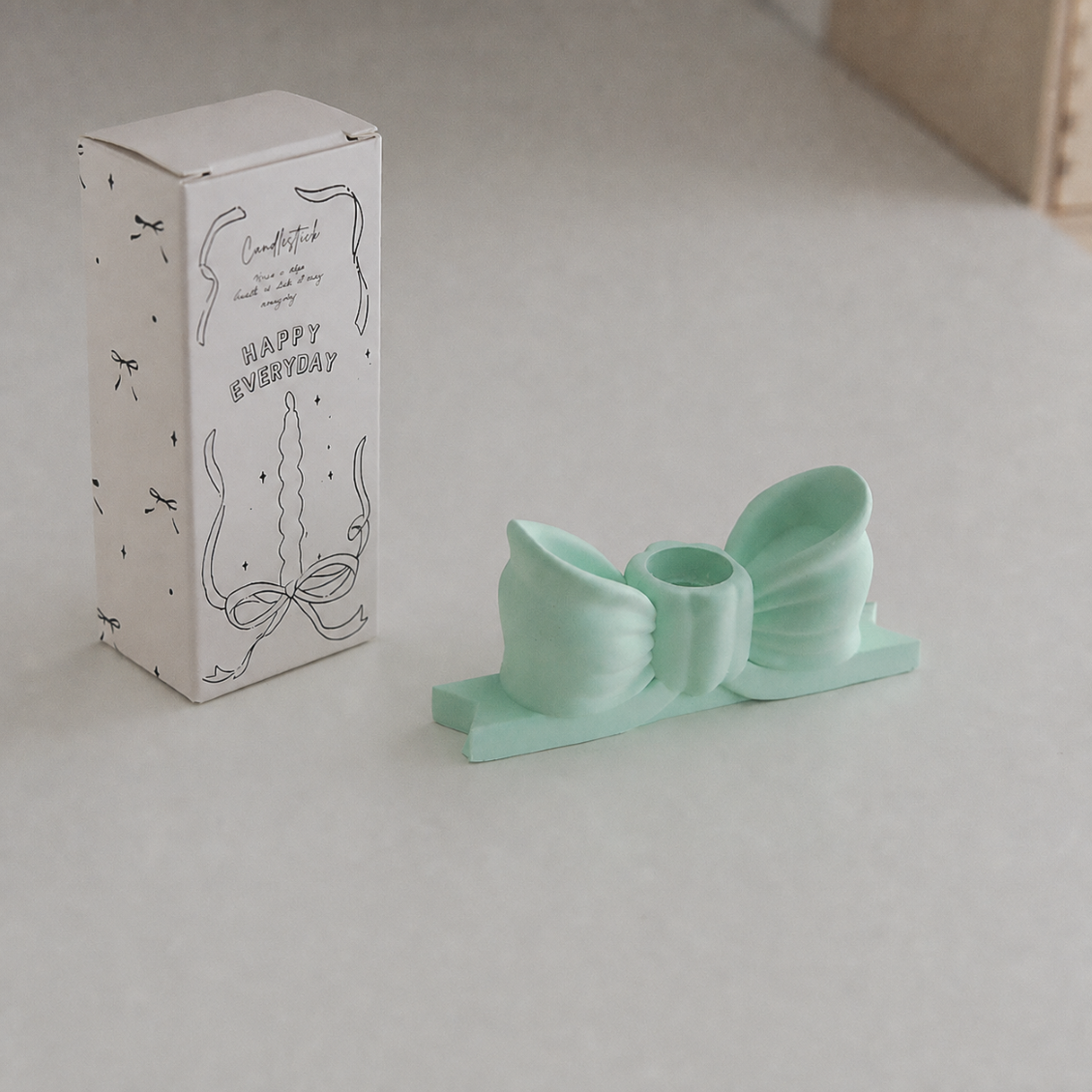 Bow Knot Candle Holder Decorative Tray Accent for Home Decor