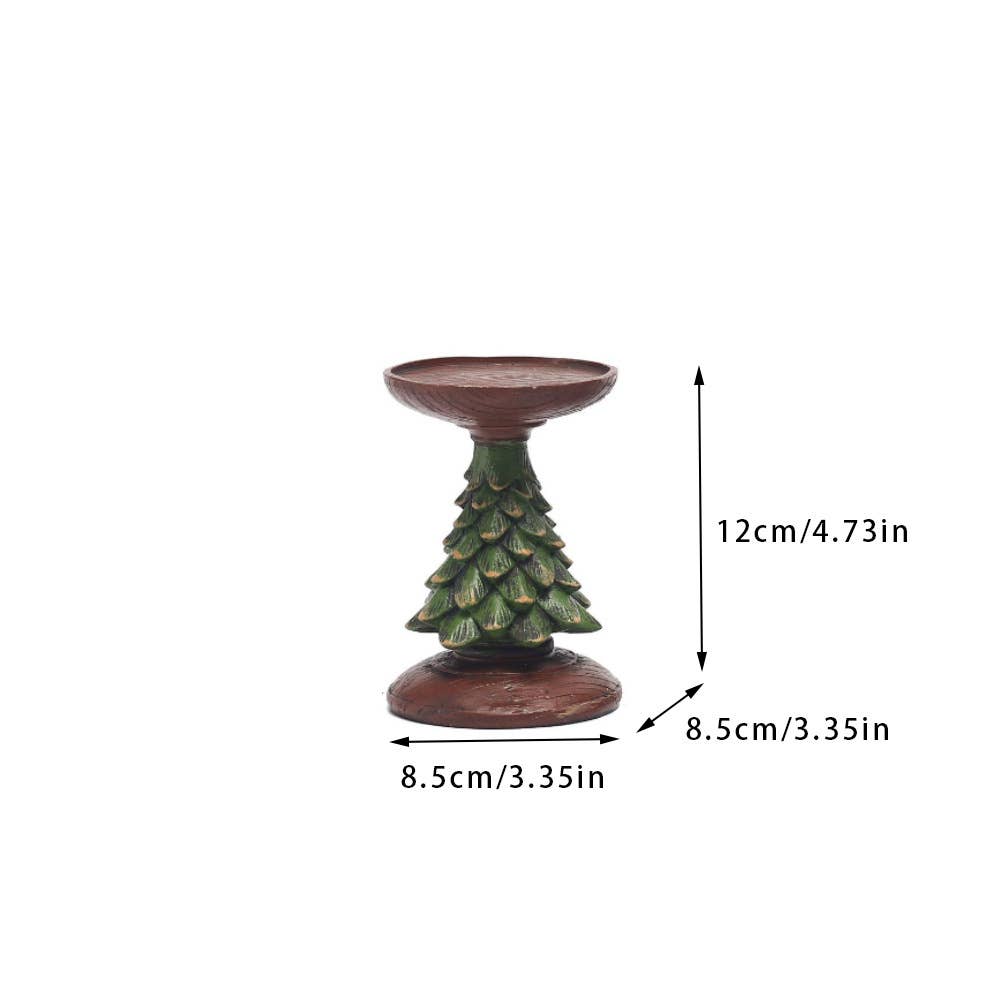 Christmas Tree Candle Holder Resin Decor for Holiday Home