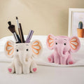 Cute Elephant Pencil Holder Resin Figurine for Desk