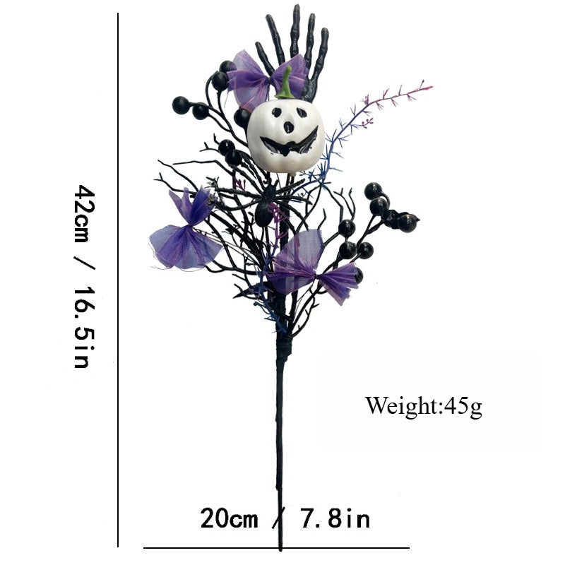 Halloween Floral Pick Pumpkin Ghost Artificial Flower Stem