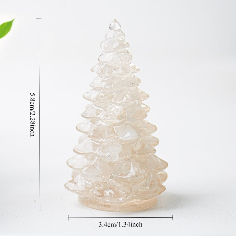 Christmas Resin Tree Figurine Mini Holiday Table Decor
