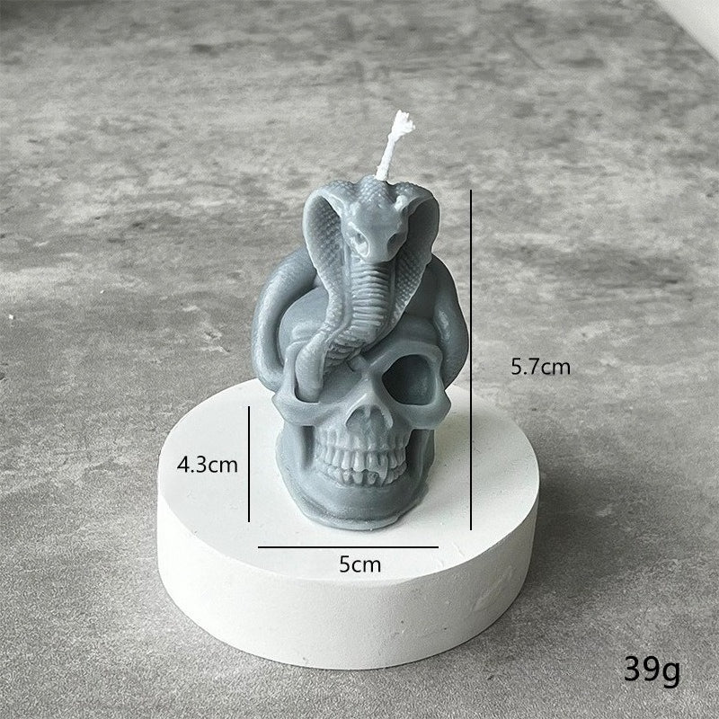 Halloween Skull Snake Candle Spooky Holiday Home Decor