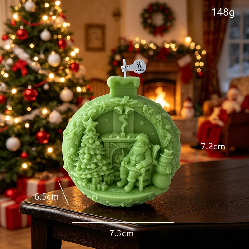Christmas Ball Candle Holiday Decorative Candle for Seasonal Home Decor