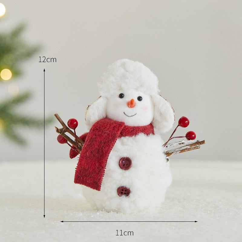 Fabric Snowman Christmas Figurine Holiday Tabletop Decor