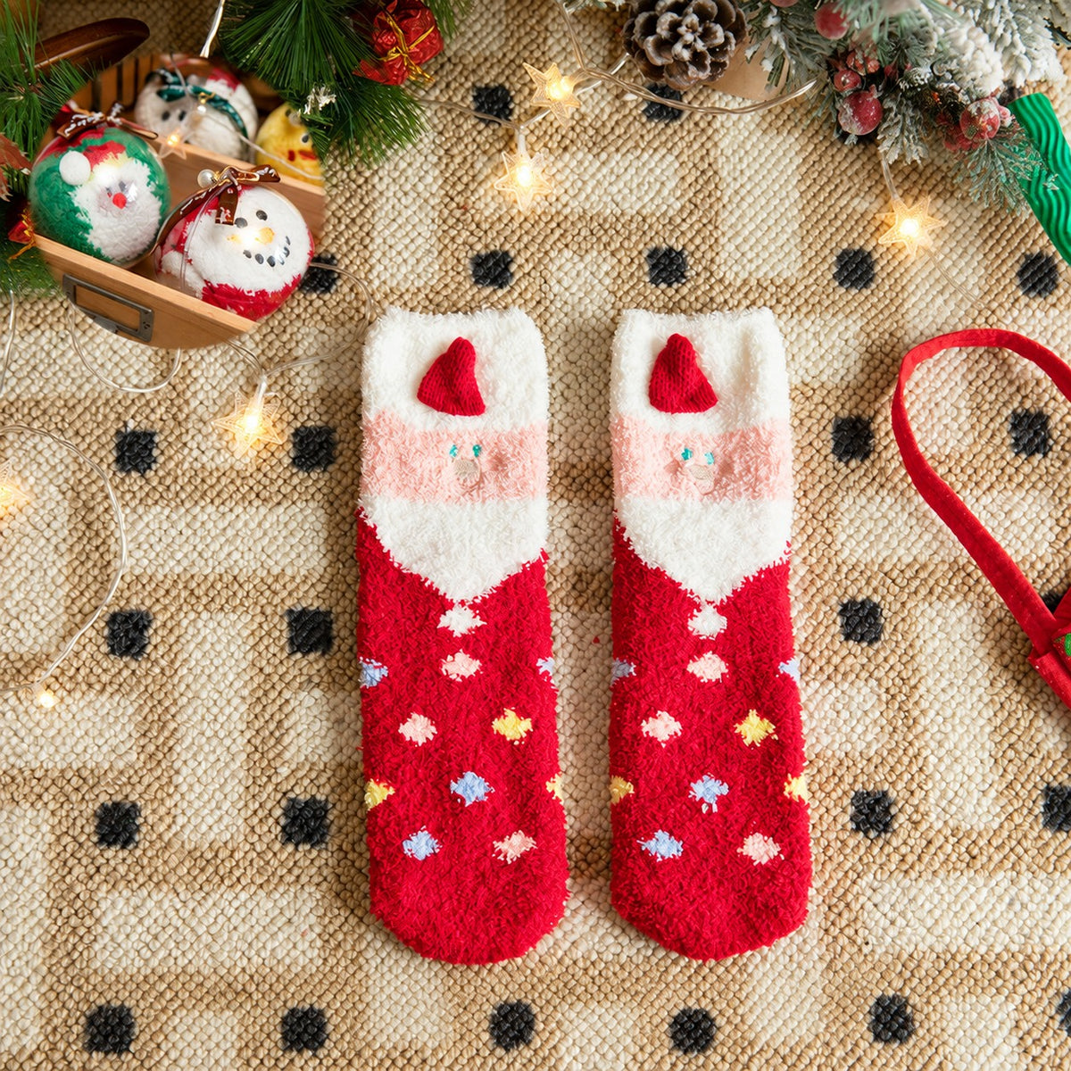 Christmas Fuzzy Socks Stocking Stuffers Gift Ball