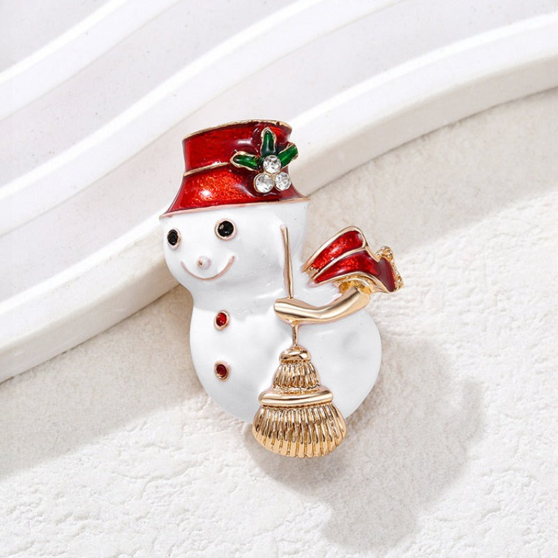 Christmas Rhinestone Brooch Pin Holiday Jewelry
