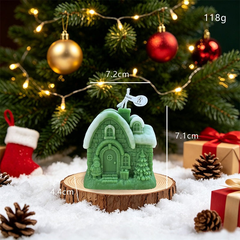 Christmas Tree Candle Holiday Decor Winter Village Tabletop Accent