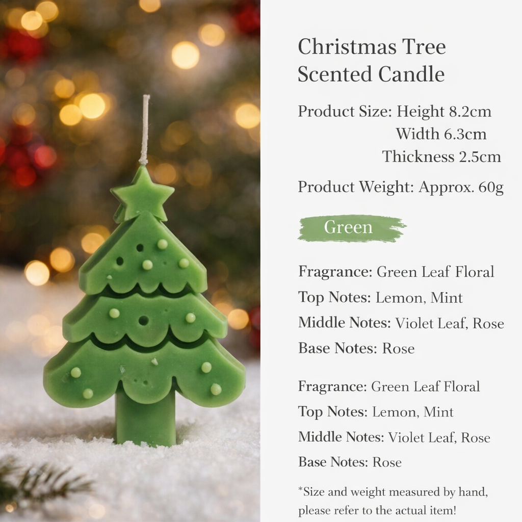 Christmas Tree Shaped Scented Candle Holiday Home Decor