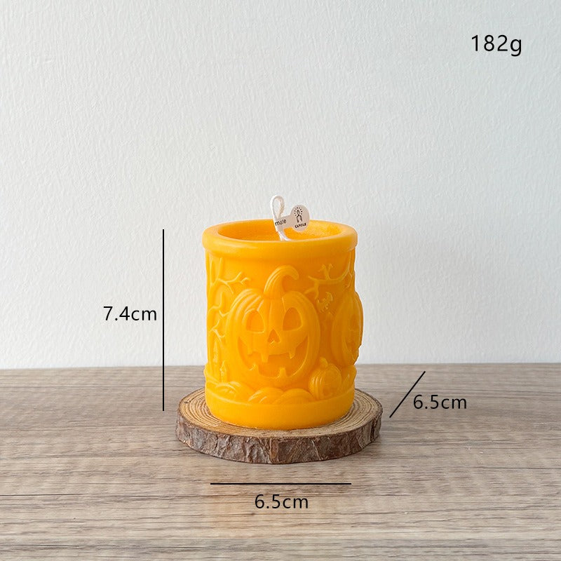 Pumpkin Skull Halloween Candle 3D Embossed Fall Decor