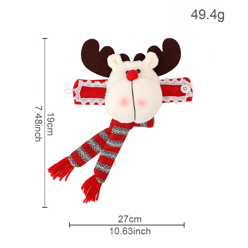Christmas Fabric Curtain Tiebacks with Santa Snowman Holiday Decor