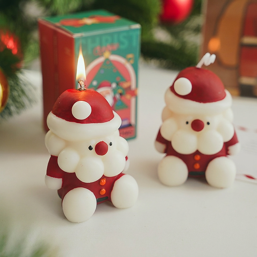 Christmas Santa Scented Candle Holiday Decorative Gift