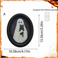 Halloween Wooden Ghost Wall Decor Framed Seasonal Display