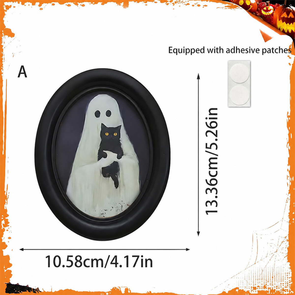 Halloween Wooden Ghost Wall Decor Framed Seasonal Display