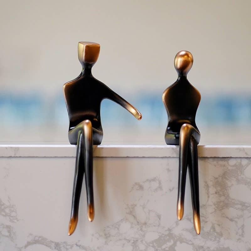 Modern Abstract Couple Sculpture Resin Home Decor