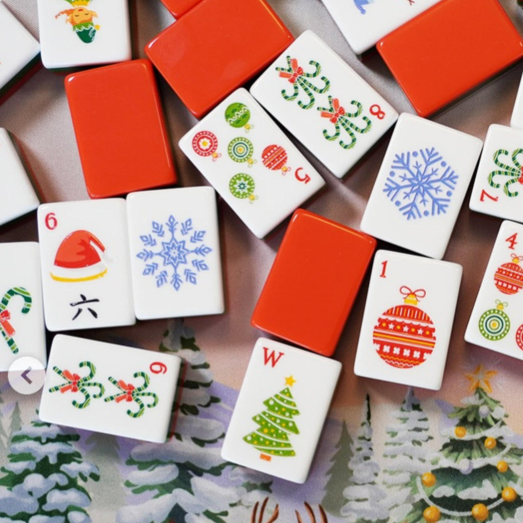 Christmas Themed Mahjong Set Acrylic Mahjong Tiles