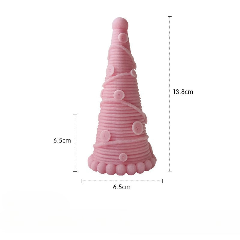 Modern Christmas Tree Candle Decor Colorful Holiday Tabletop Ornament