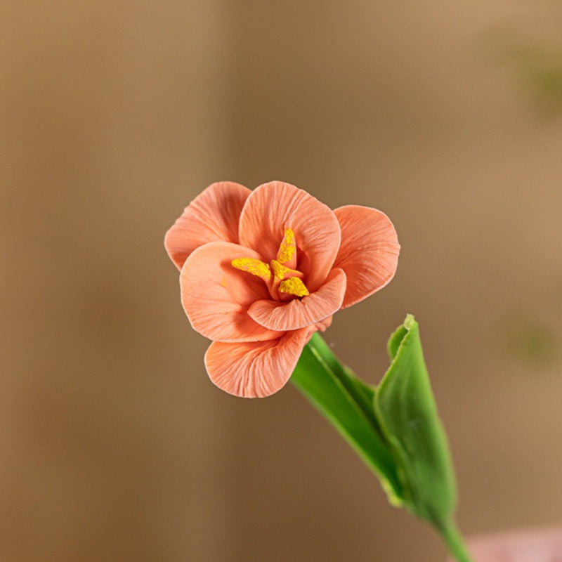 Smiling Ceramic Tulip Flower Stem Home Decor