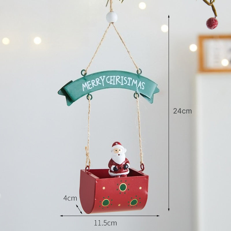 Christmas Metal Hanging Decorations Santa Snowman Reindeer