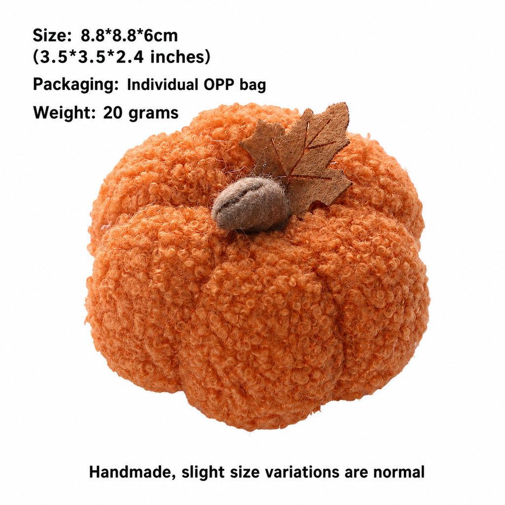 Plush Pumpkin Fall Harvest Tabletop Decoration