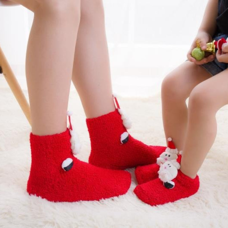 Christmas Coral Fleece Cozy Winter Holiday Socks