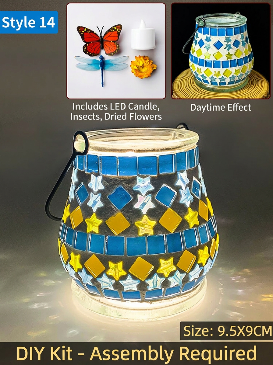 DIY Mosaic Lamp Kit Glass Art Craft Night Light Project