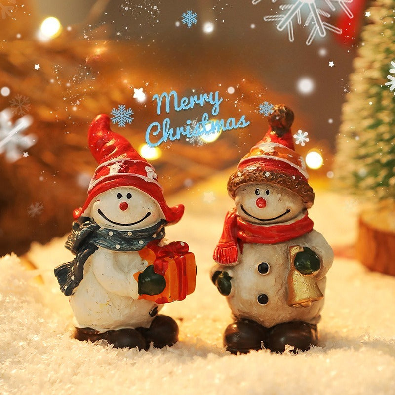 Resin Santa Snowman Christmas Tabletop Figurine Decor