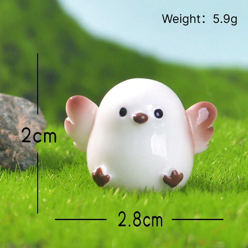 Resin Mini Bird Figurines Garden Decor Collectible