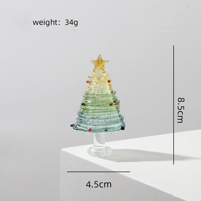 Glass Christmas Tree Tabletop Decoration Holiday Home Decor