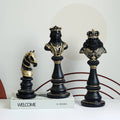 Elegant Resin Chess Piece Figurine Set King Queen Horse