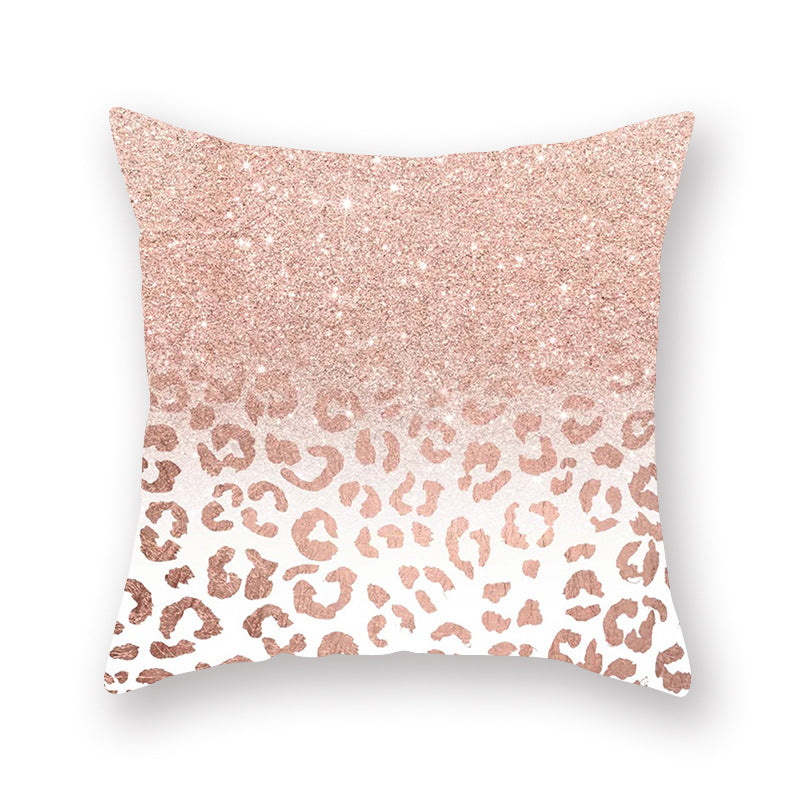 Rose Gold Glitter Peach Skin Square Throw Pillow Cover