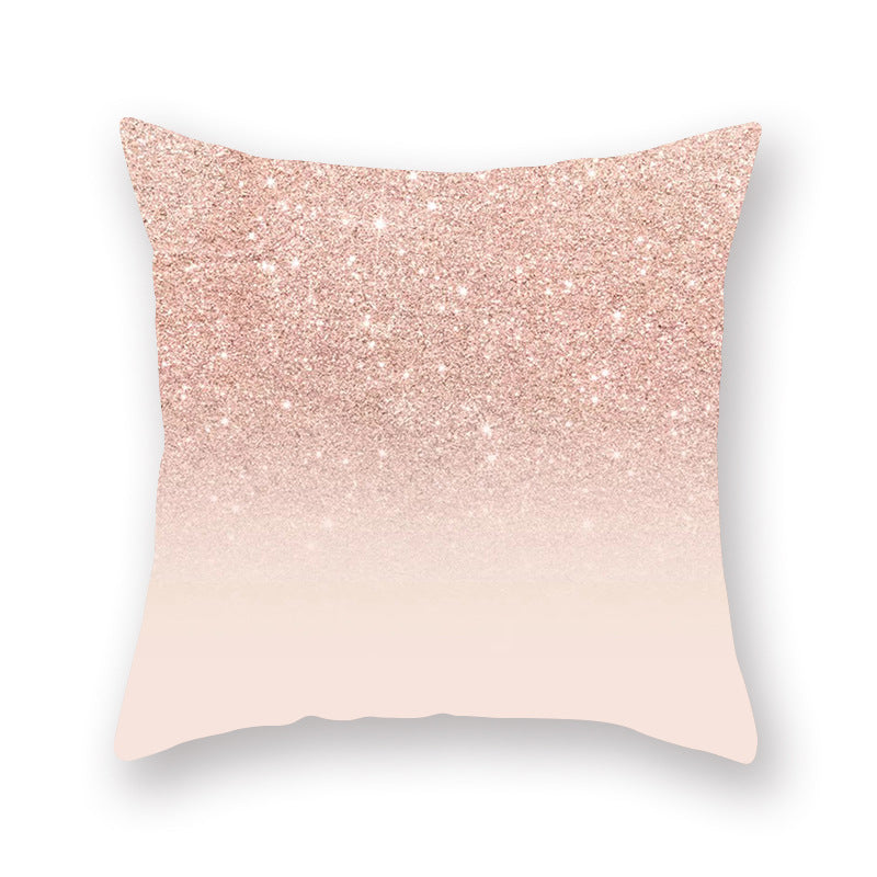 Rose Gold Glitter Peach Skin Square Throw Pillow Cover