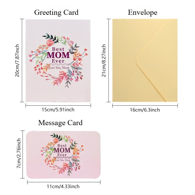 Mothers Day 3D Pop Up Card Love You Mom Floral Gift