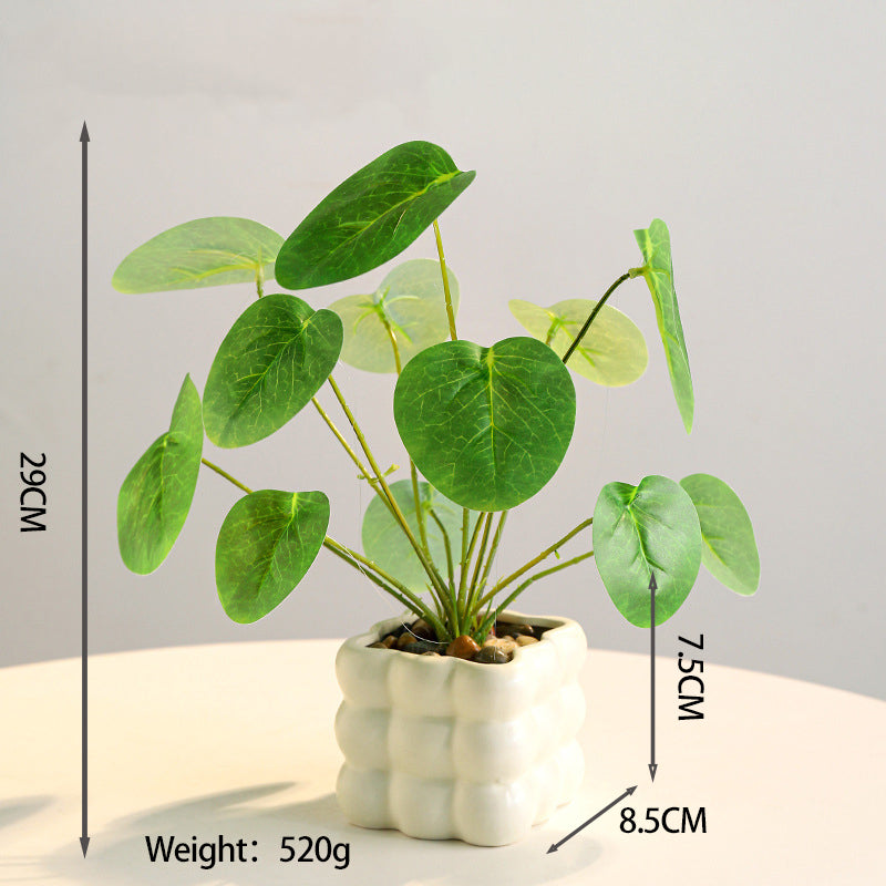 Artificial Green Plant in Square Bubble Planter Home Decor