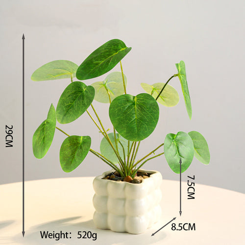 Artificial Green Plant in Square Bubble Planter Home Decor