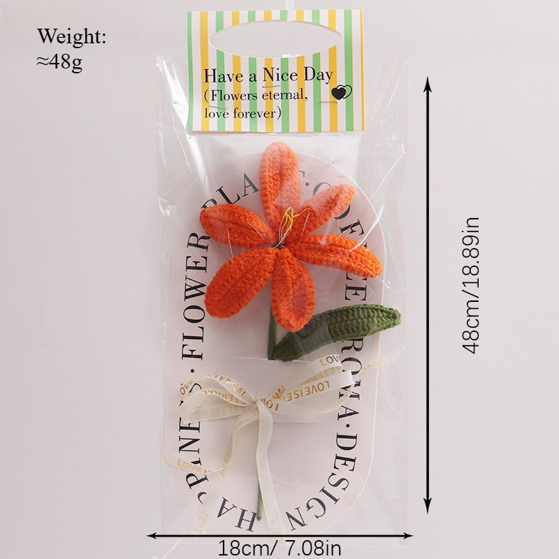 Handmade Blooming Tulip Crochet Flower Decorative Gift