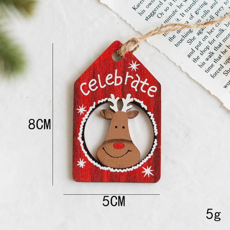 Christmas Wooden Ornament Hanging Decor Holiday Tree Decoration