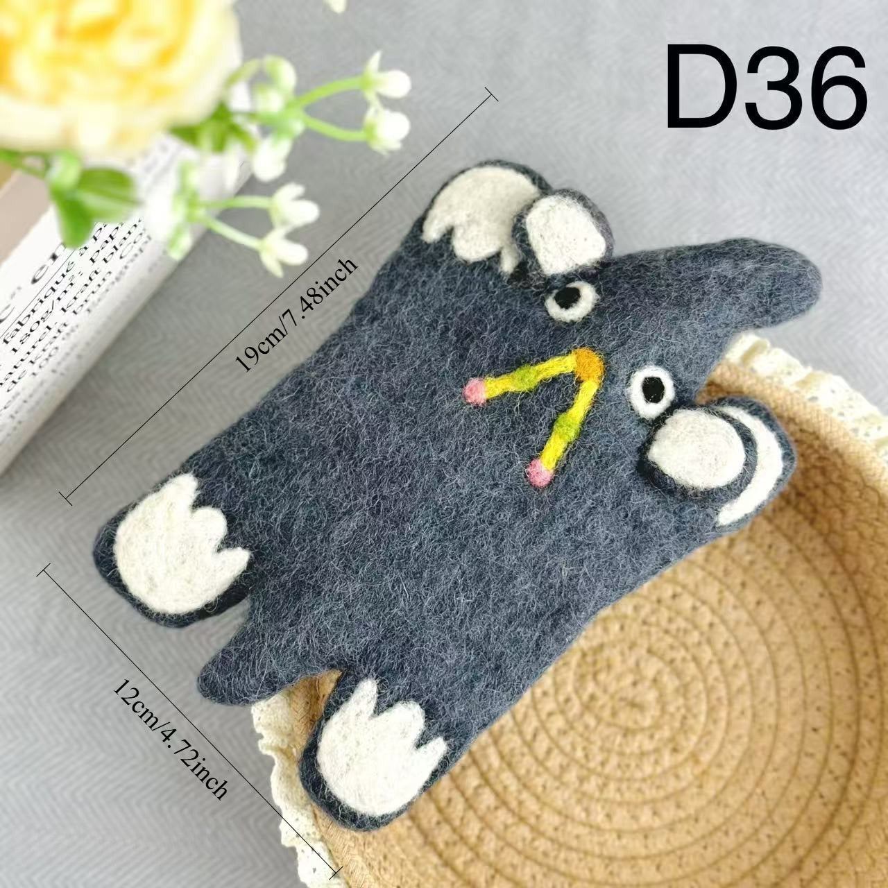 Handmade Wool Felt Animal Coaster Cute Cat Tiger Bear Mat