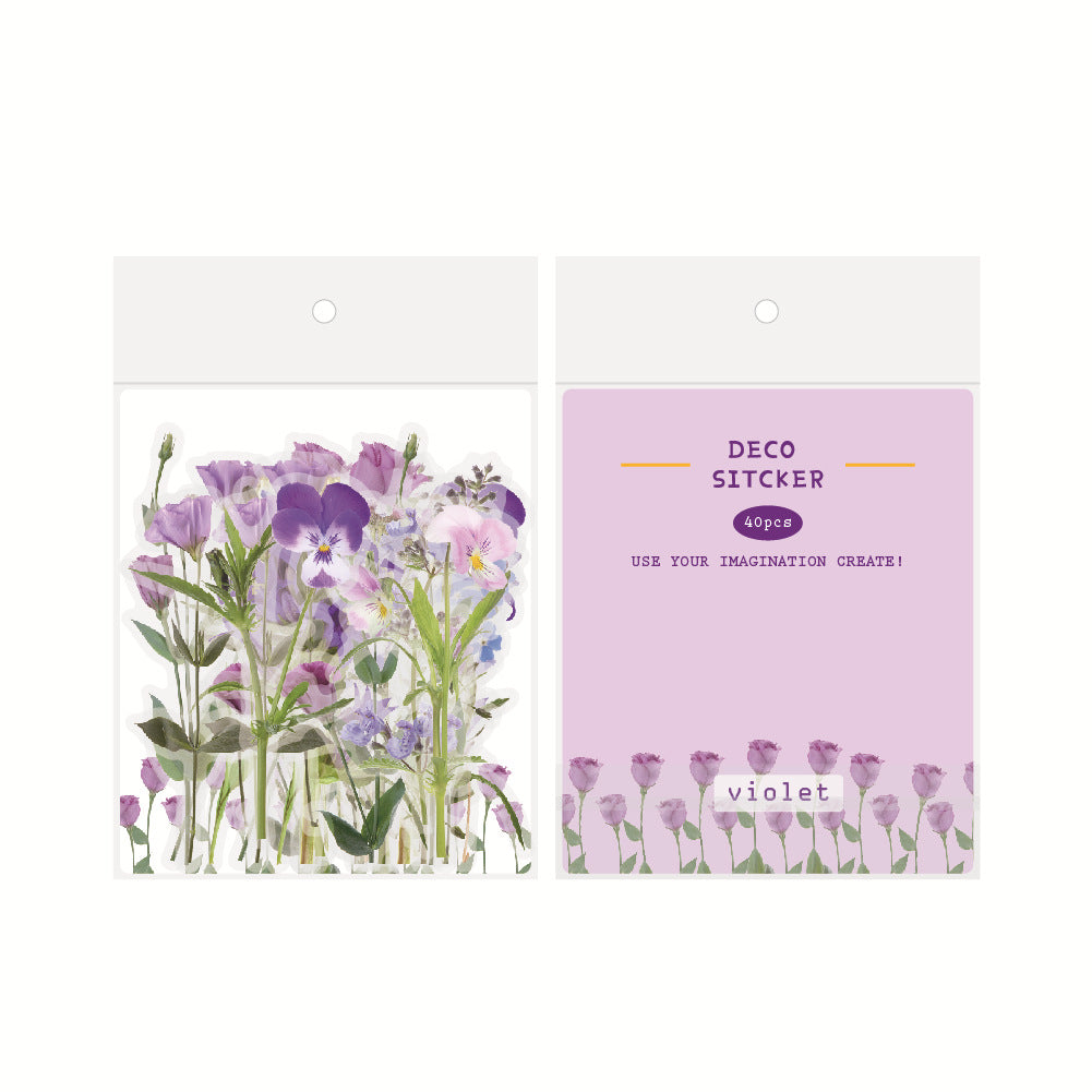 Botanical Flower Stickers Transparent PET Journal Set