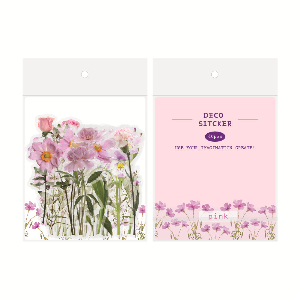 Botanical Flower Stickers Transparent PET Journal Set
